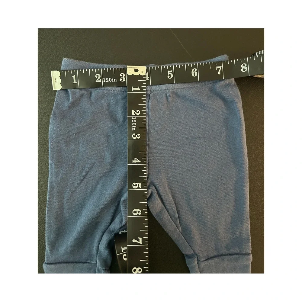 Carters Child of Mine Blue Baby Pants 0-3 Months Cotton Knit Leggings (1296)